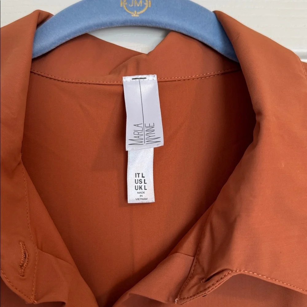 MarlaWynne Rust Button-Down Tunic Top - Picture 2 of 7